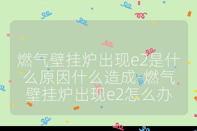 燃气壁挂炉出现e2是什么原因什么造成-燃气壁挂炉出现e2怎么办