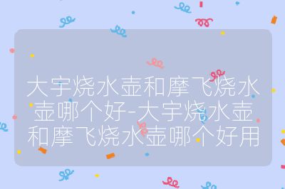 大宇烧水壶和摩飞烧水壶哪个好-大宇烧水壶和摩飞烧水壶哪个好用