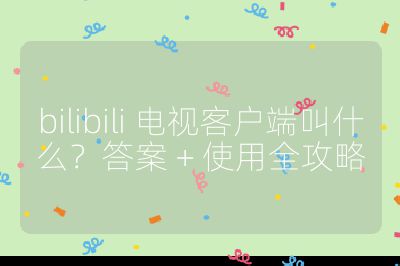 bilibili 电视客户端叫什么?答案 + 使用全攻略