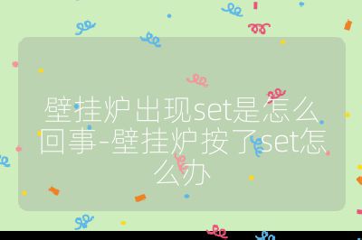 壁挂炉出现set是怎么回事-壁挂炉按了set怎么办