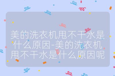 美的洗衣机甩不干水是什么原因-美的洗衣机甩不干水是什么原因呢