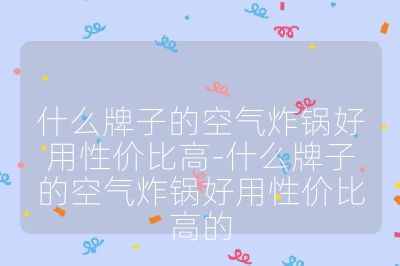 什么牌子的空气炸锅好用性价比高-什么牌子的空气炸锅好用性价比高的