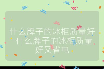 什么牌子的冰柜质量好-什么牌子的冰柜质量好又省电