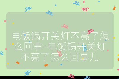 电饭锅开关灯不亮了怎么回事-电饭锅开关灯不亮了怎么回事儿