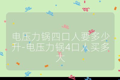 电压力锅四口人要多少升-电压力锅4口人买多大