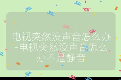 电视突然没声音怎么办-电视突然没声音怎么办不是静音