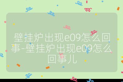 壁挂炉出现e09怎么回事-壁挂炉出现e09怎么回事儿