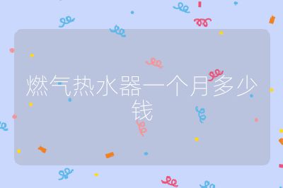燃气热水器一个月多少钱