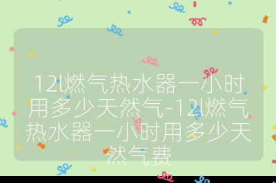 12l燃气热水器一小时用多少天然气-12l燃气热水器一小时用多少天然气费