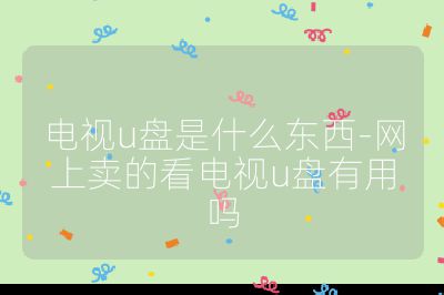 电视u盘是什么东西-网上卖的看电视u盘有用吗
