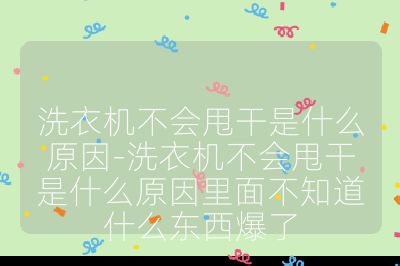 洗衣机不会甩干是什么原因-洗衣机不会甩干是什么原因里面不知道什么东西爆了