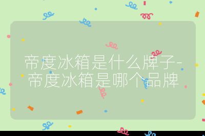 帝度冰箱是什么牌子-帝度冰箱是哪个品牌