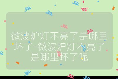 微波炉灯不亮了是哪里坏了-微波炉灯不亮了是哪里坏了呢