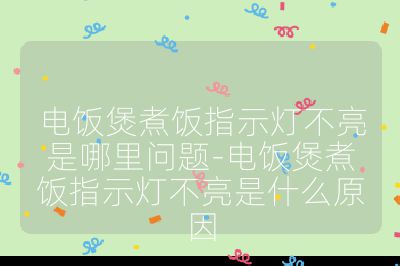 电饭煲煮饭指示灯不亮是哪里问题-电饭煲煮饭指示灯不亮是什么原因