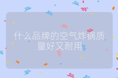 什么品牌的空气炸锅质量好又耐用