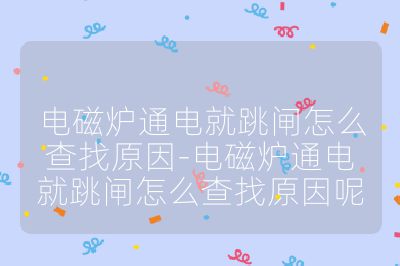 电磁炉通电就跳闸怎么查找原因-电磁炉通电就跳闸怎么查找原因呢