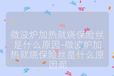 微波炉加热就烧保险丝是什么原因-微波炉加热就烧保险丝是什么原因呢