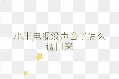 小米电视没声音了怎么调回来
