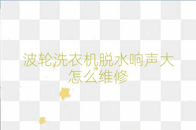 波轮洗衣机脱水响声大怎么维修