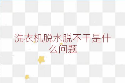 洗衣机脱水脱不干是什么问题