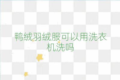 鸭绒羽绒服可以用洗衣机洗吗
