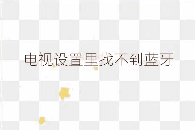 电视设置里找不到蓝牙