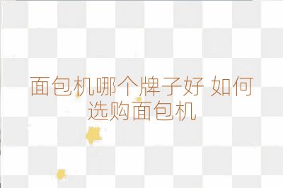 面包机哪个牌子好 如何选购面包机
