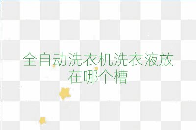 全自动洗衣机洗衣液放在哪个槽