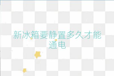 新冰箱要静置多久才能通电