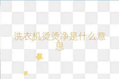 洗衣机烫烫净是什么意思