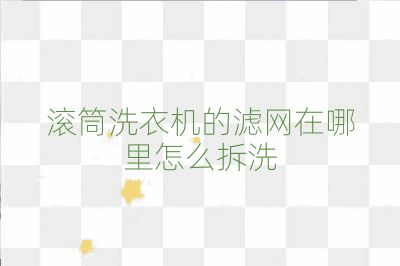 滚筒洗衣机的滤网在哪里怎么拆洗