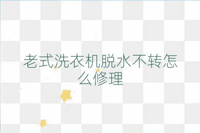 老式洗衣机脱水不转怎么修理