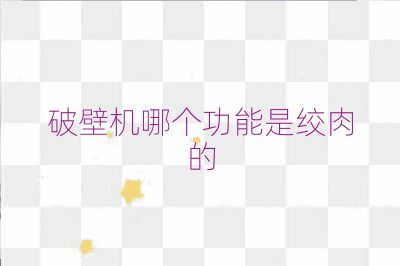 破壁机哪个功能是绞肉的