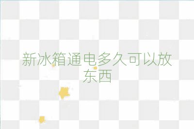 新冰箱通电多久可以放东西