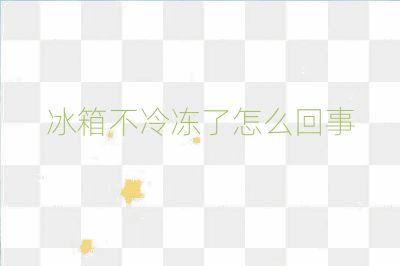 冰箱不冷冻了怎么回事