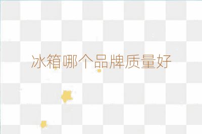 冰箱哪个品牌质量好