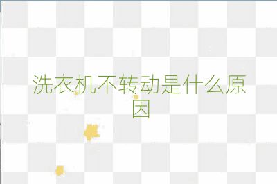 洗衣机不转动是什么原因