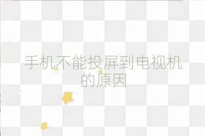 手机不能投屏到电视机的原因