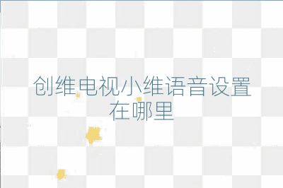 创维电视小维语音设置在哪里