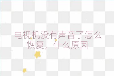 电视机没有声音了怎么恢复,什么原因