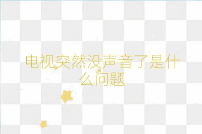 电视突然没声音了是什么问题