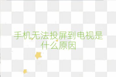 手机无法投屏到电视是什么原因