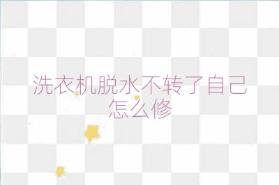 洗衣机脱水不转了自己怎么修