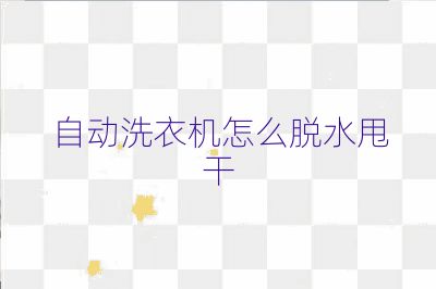 自动洗衣机怎么脱水甩干